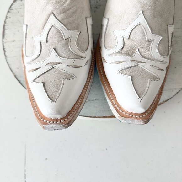 Lane CHASE THE WIND Womens Cowboy Bootie 12 Western Short White Cowgirl Boots - Picture 6 of 11